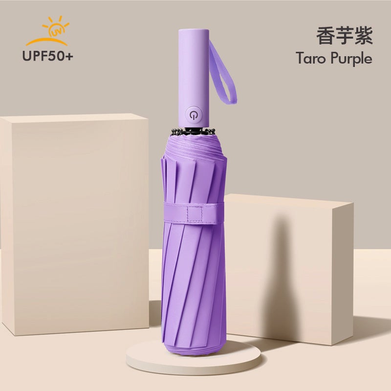 Anti-Rebound Fully Automatic Umbrella For Women, Rain Or Shine, Sun Protection, Uv Umbrella, Foldableing Men'S Large Size - Image 1